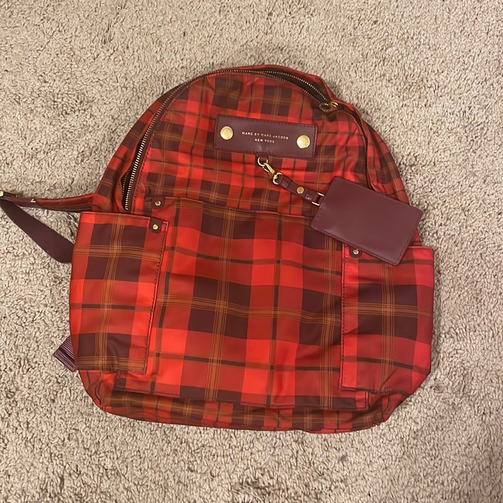 RARE Preloved Marc by Marc Jacobs nylon tartan backpack